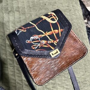 Black and Brown Leather Crossbody Bag